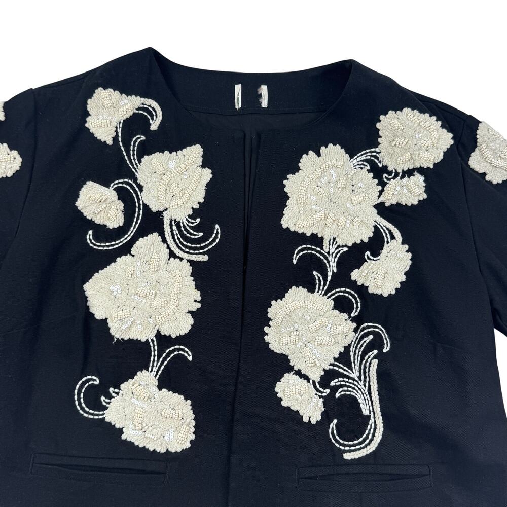 Chico's Stunning Floral Beaded Embroidered Dressy Jacket Women's Size Small